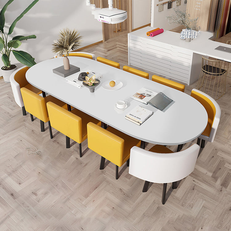 Oval White Conference Table Simple Modern