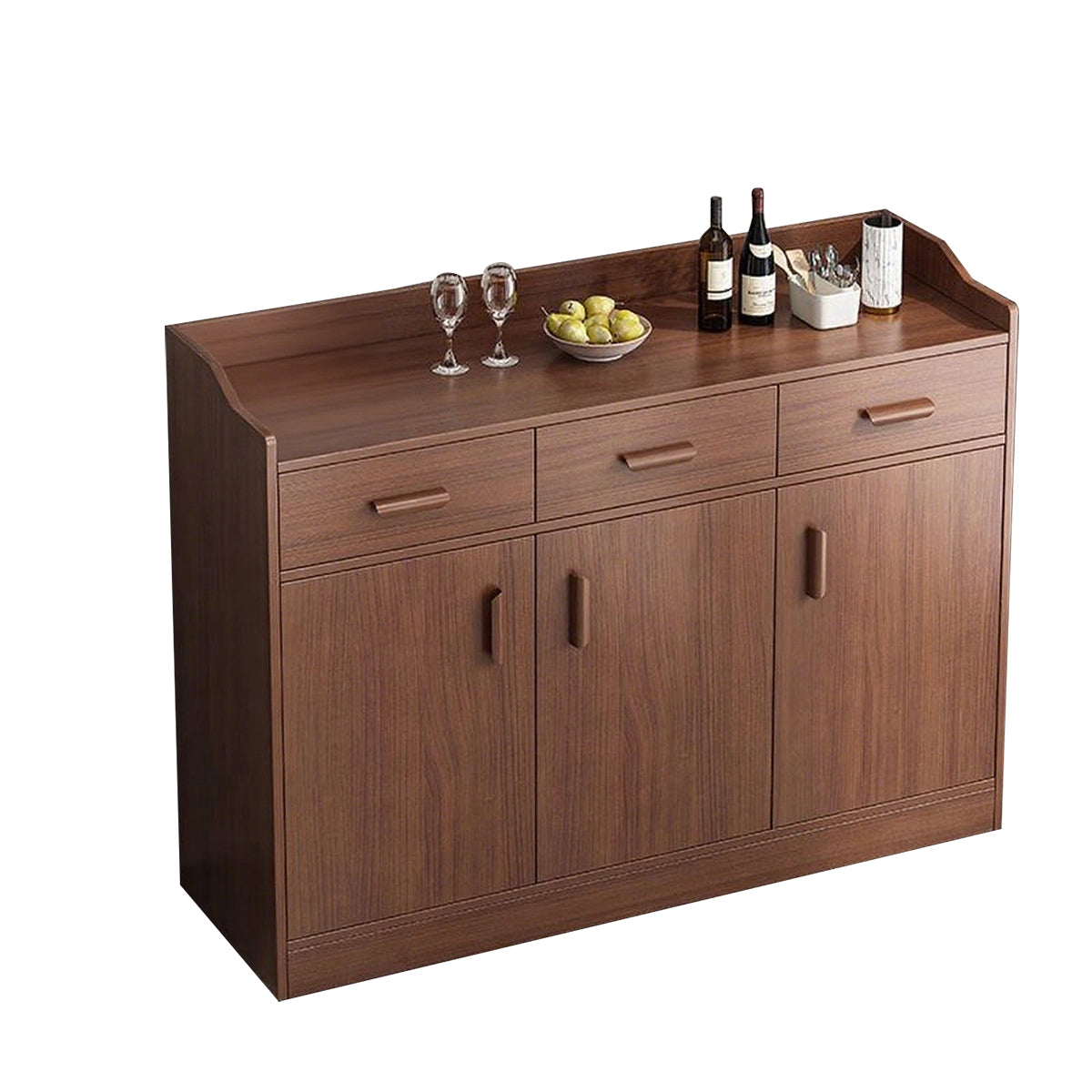 Modern Minimalist Storage Cabinet with Elevated Base and Elegant Handles