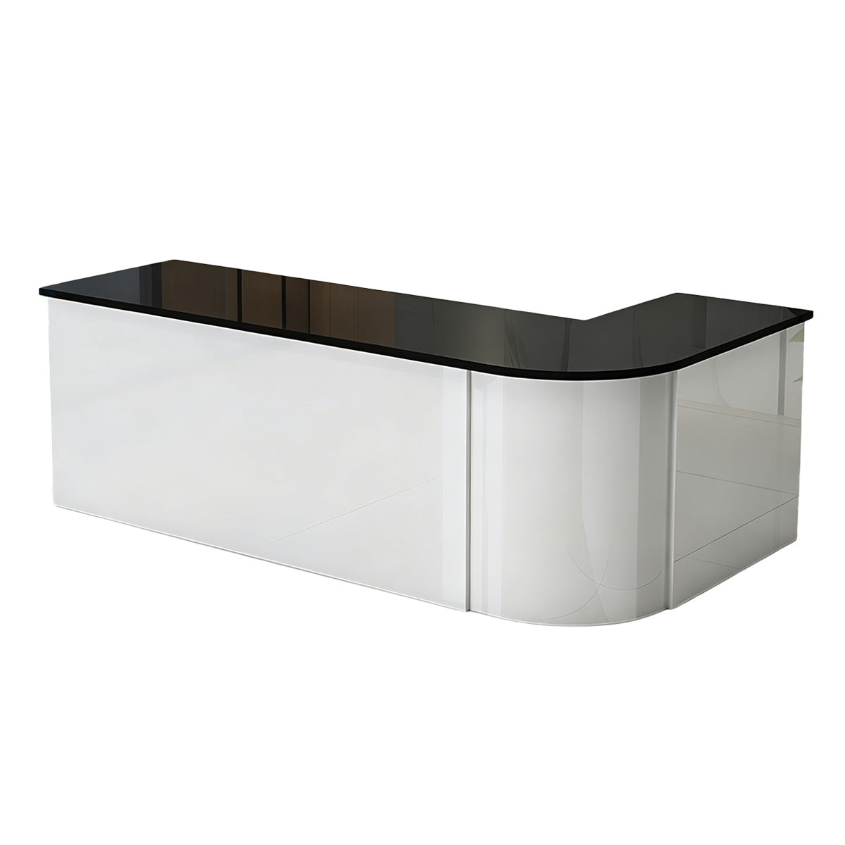 Reception Desk 47–142 in Wide with Storage & Privacy Panel for Office Lobby