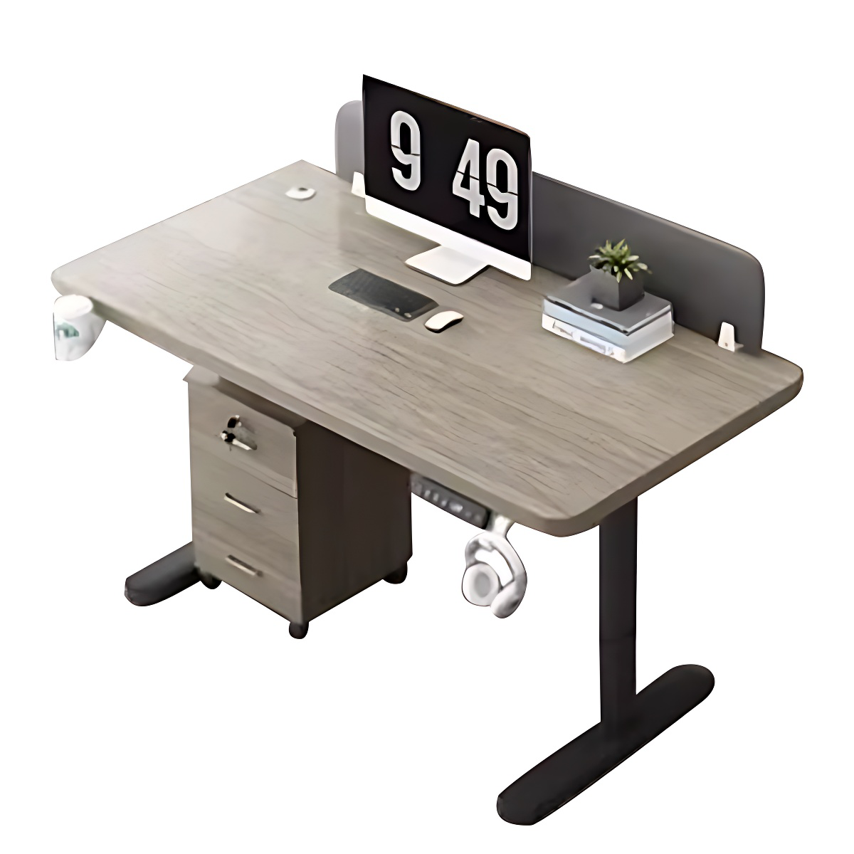 Premium Smart Height Adjustable Desk with Sturdy Steel Frame and Privacy Panel