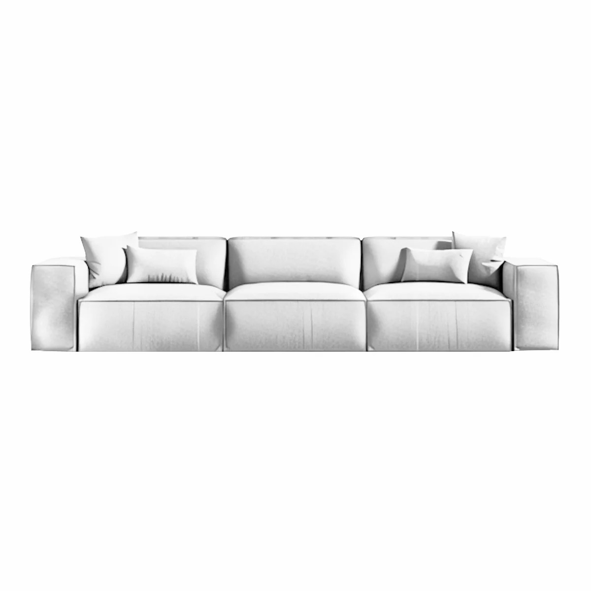 Wide Armrests Velvet Luxury Sofa