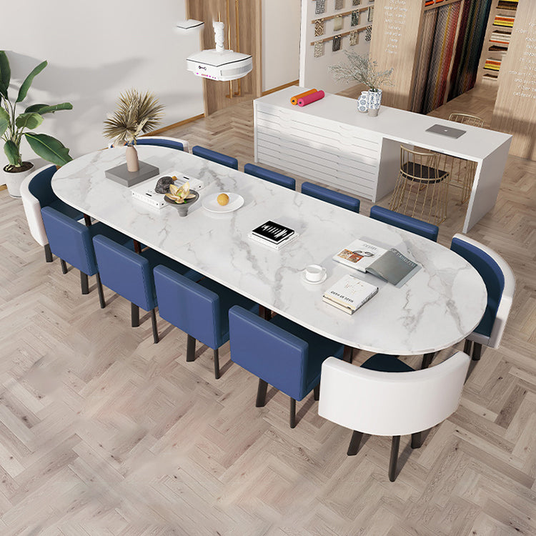 Oval White Conference Table Simple Modern