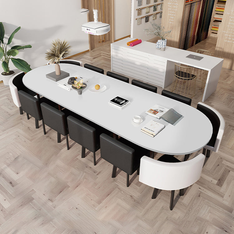 Oval White Conference Table Simple Modern