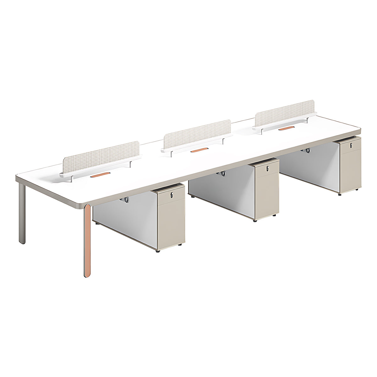 Contemporary Style Office Staff Desk with Clean Lines and Spacious Desktop Design