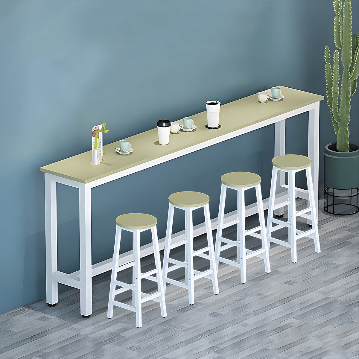Solid Wood Bar Table Narrow Long Bar Top Table