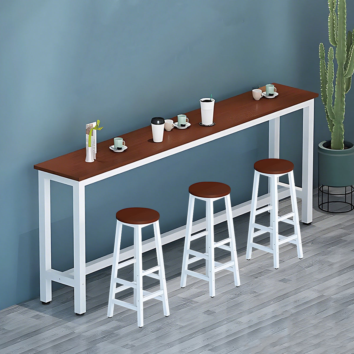 Solid Wood Bar Table Narrow Long Bar Top Table