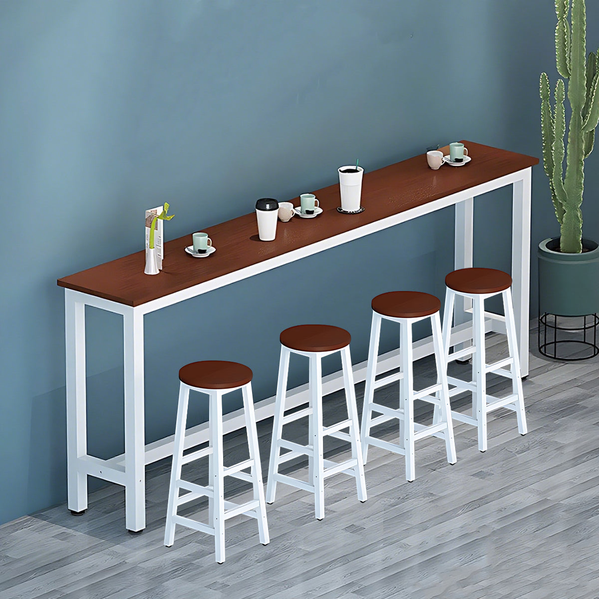 Solid Wood Bar Table Narrow Long Bar Top Table