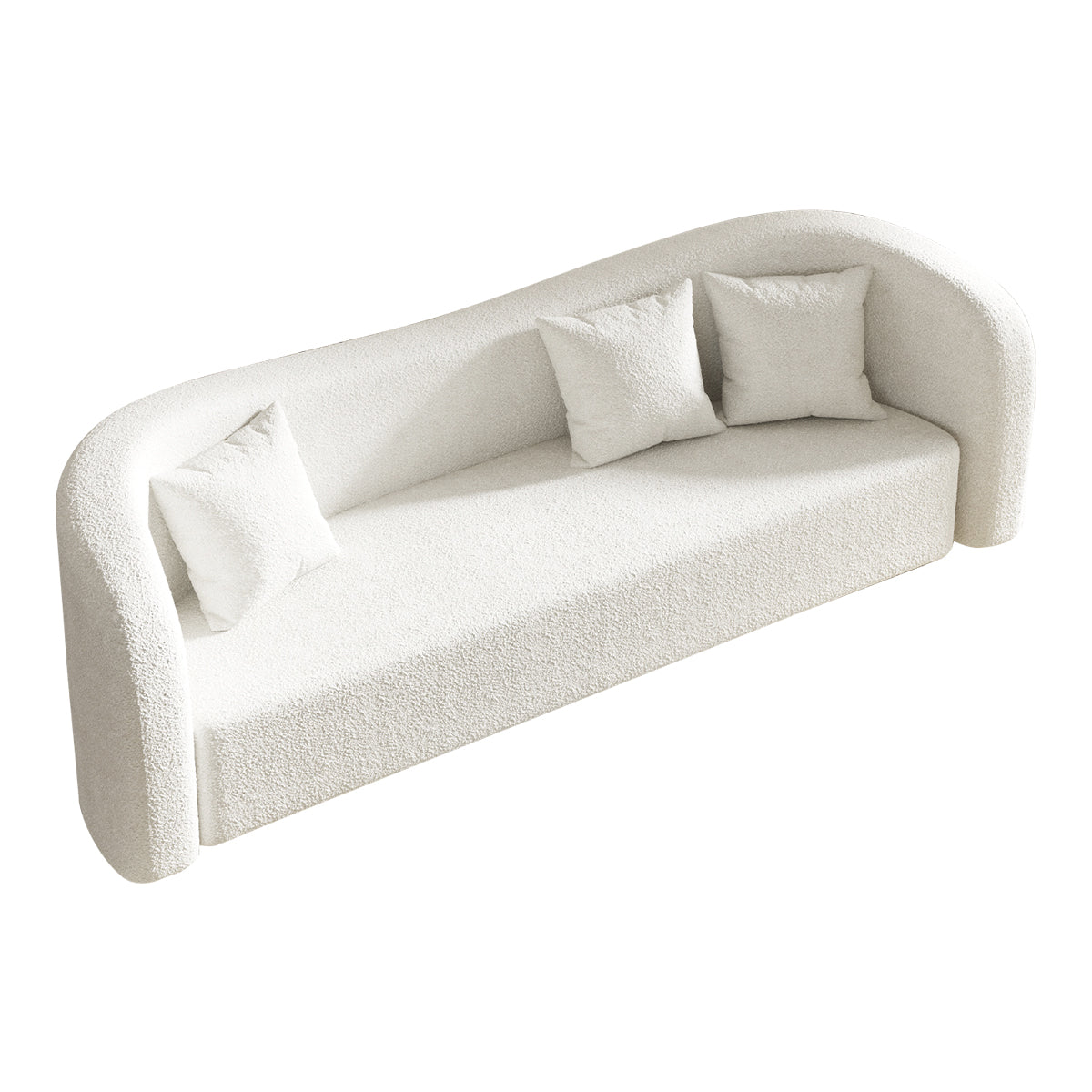 Elegant Teddy Fabric Office Sofa with Curved Backrest for Modern Workspaces（Stock Items）