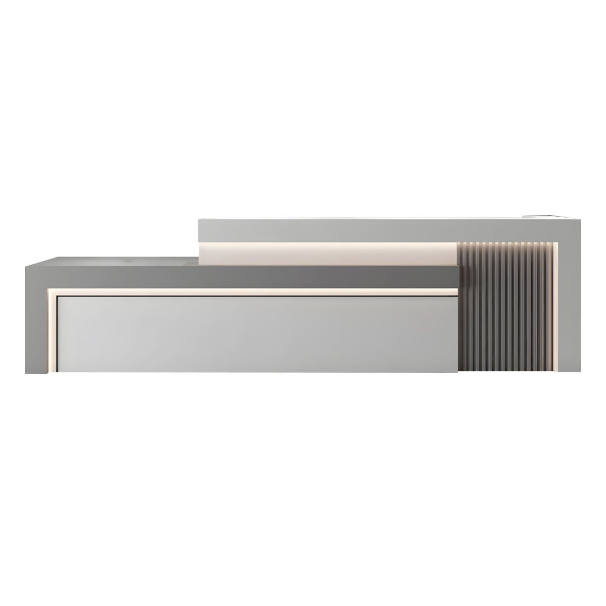 Modern Reception Desk 63–134 in Wide with Lockable Drawers, Transaction Counter, Marble Top & for Office Lobby（Stock Items）