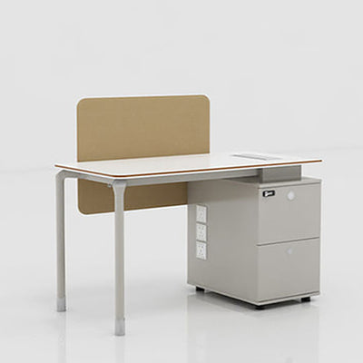Simple Modern Desk, Free Combination with Screen and Multifunctional Storage Cabinet, Warm White