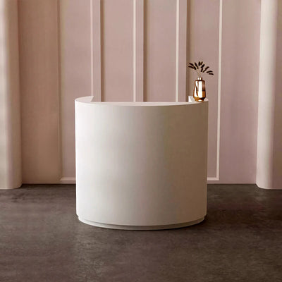 Modern Minimalist Reception Desk 24–79 in Wide with LED Accent Lighting, Lockable Drawers & Transaction Counter（Stock Items）