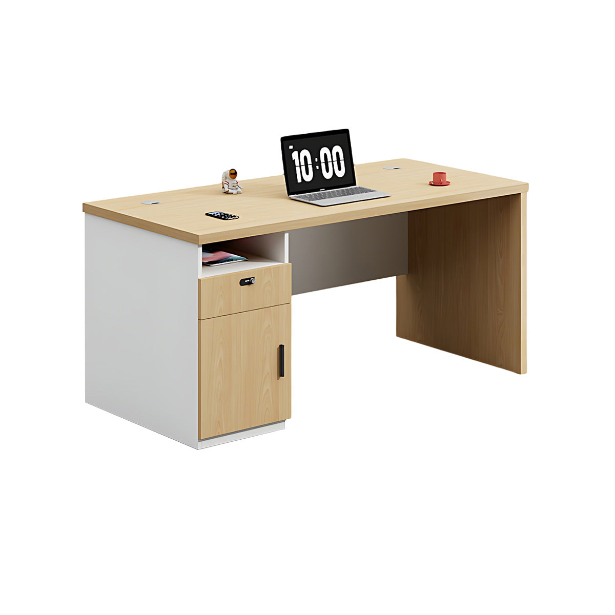 Streamlined Office Desk with Built-In CPU Slot for Home and Office