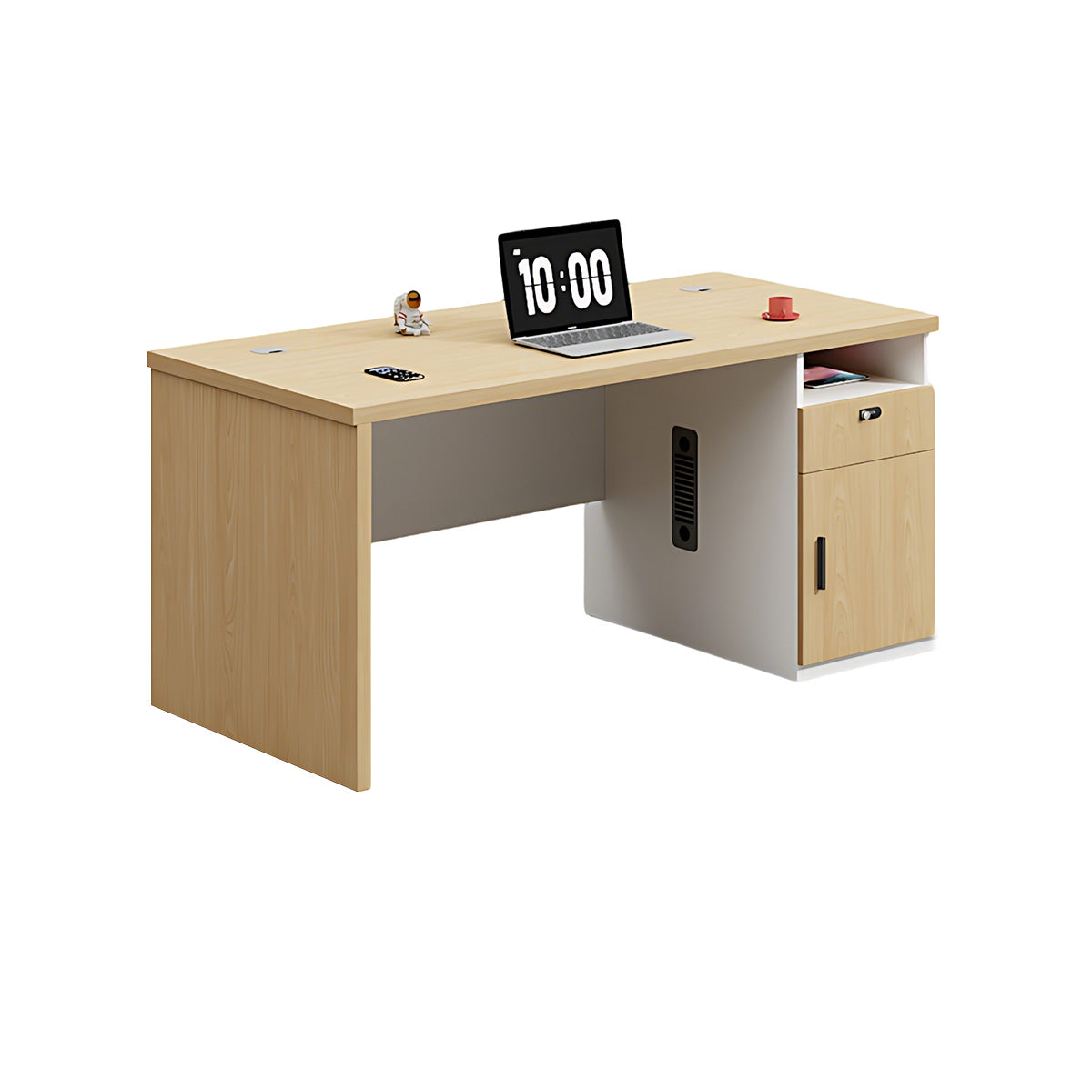 Streamlined Office Desk with Built-In CPU Slot for Home and Office