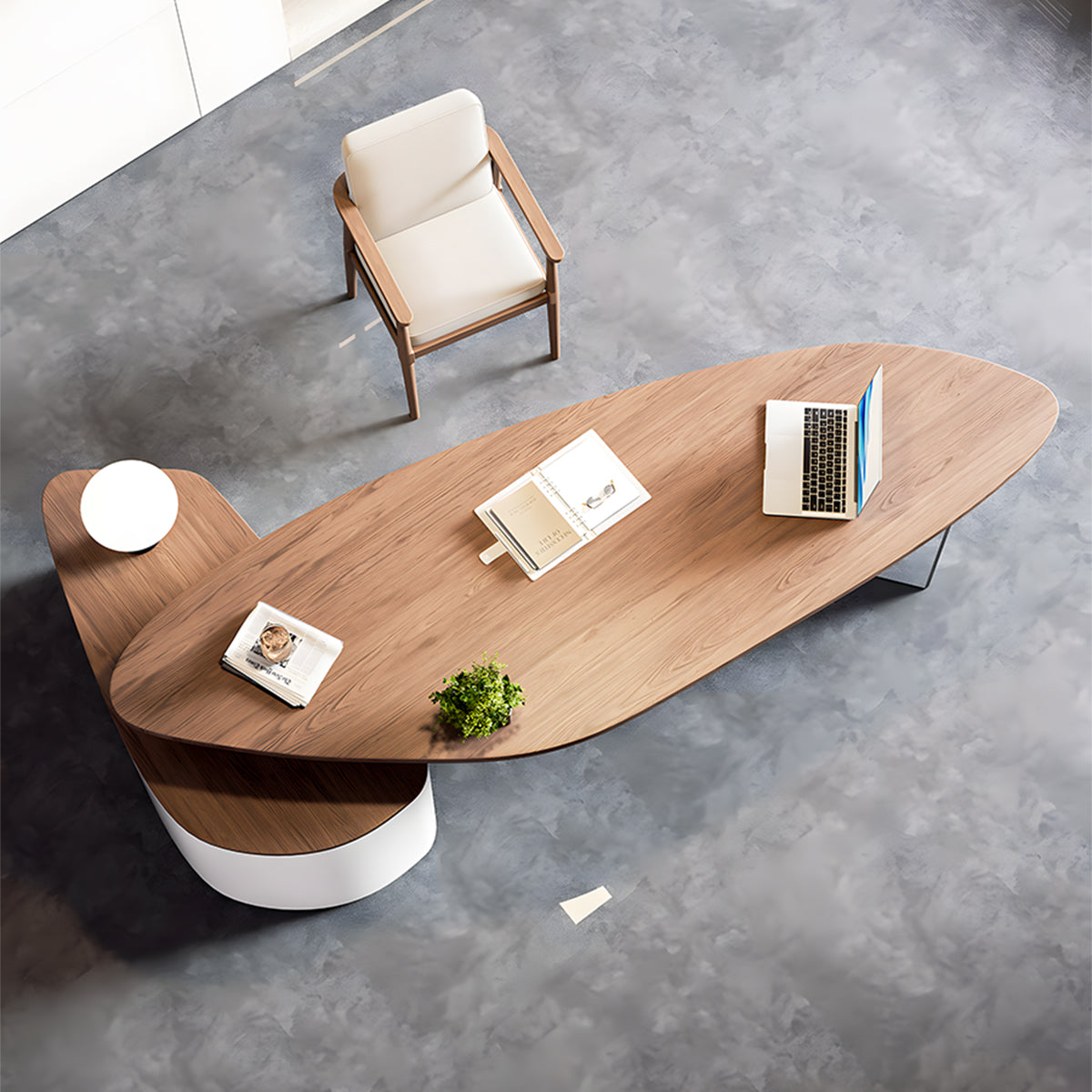 Modern Executive Desk with Acrylic Legs for Manager’s Office