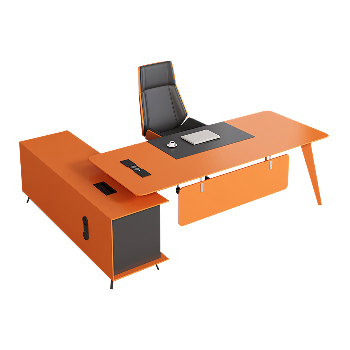 Simple Modern Light Luxury Orange Lacquer President Boss Office Desk