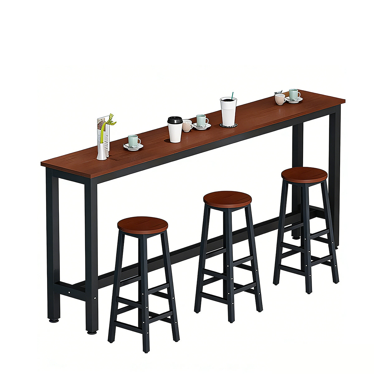 Solid Wood Bar Table Narrow Long Bar Top Table