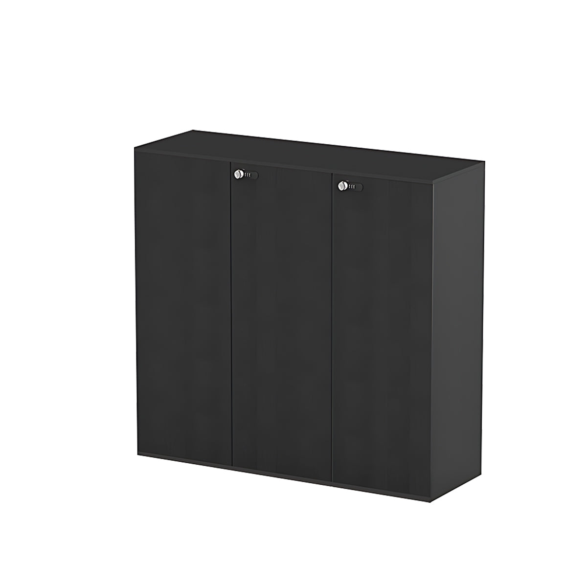 Large Black Storage Cabinet Eco Friendly with Wood Grain Finish