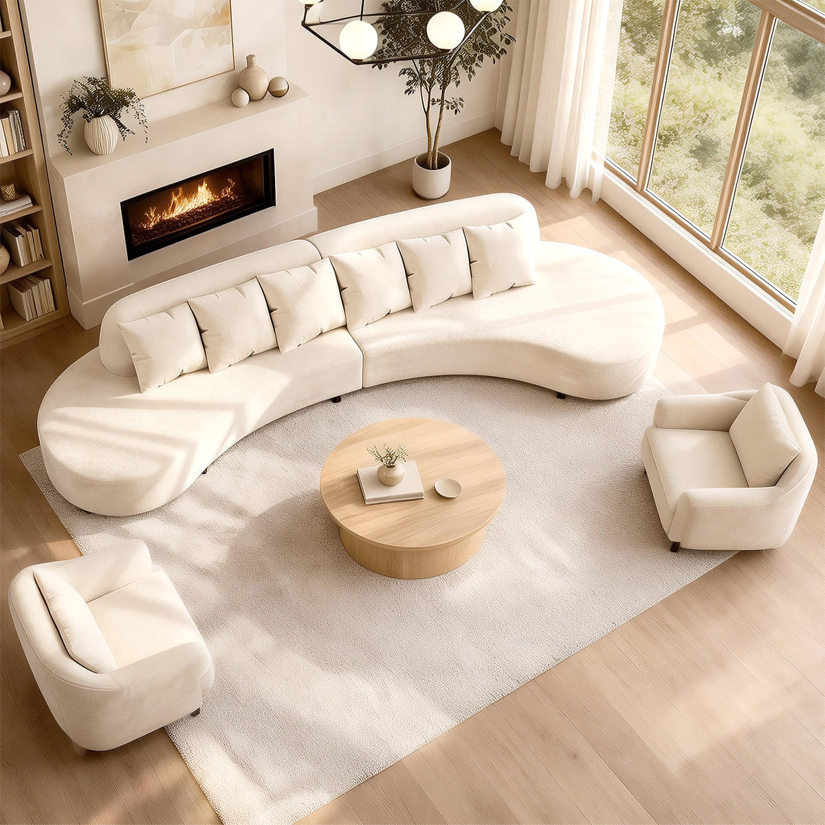 Premium Modern Curved Sofa for Large Living Rooms & Studios（Stock Items）