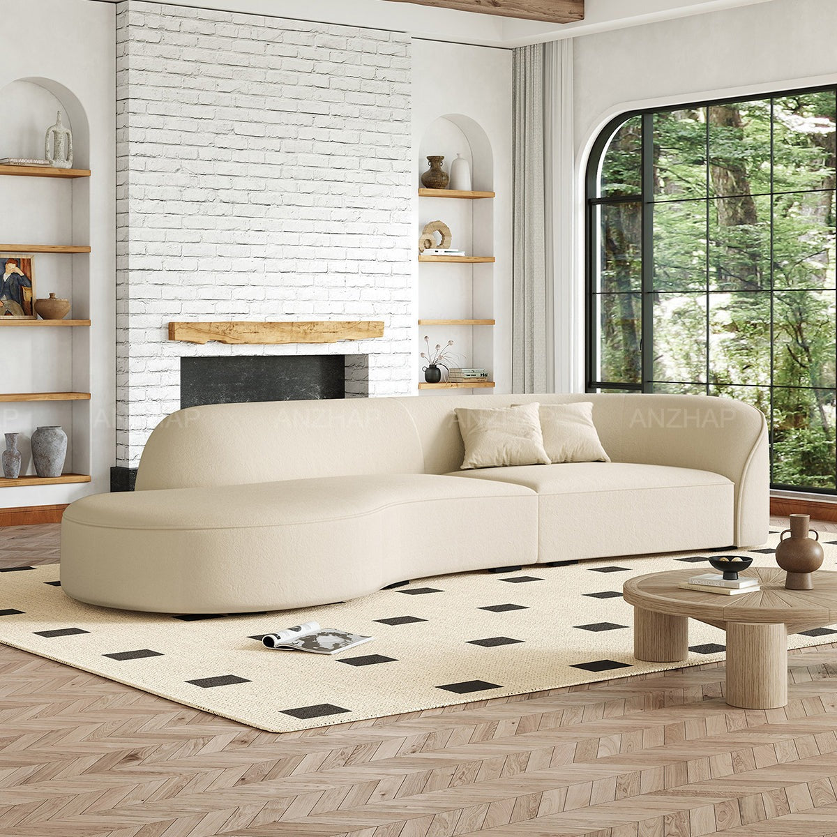 Luxury Creamy White Sofa for Living Room & Lounge（Stock Items）