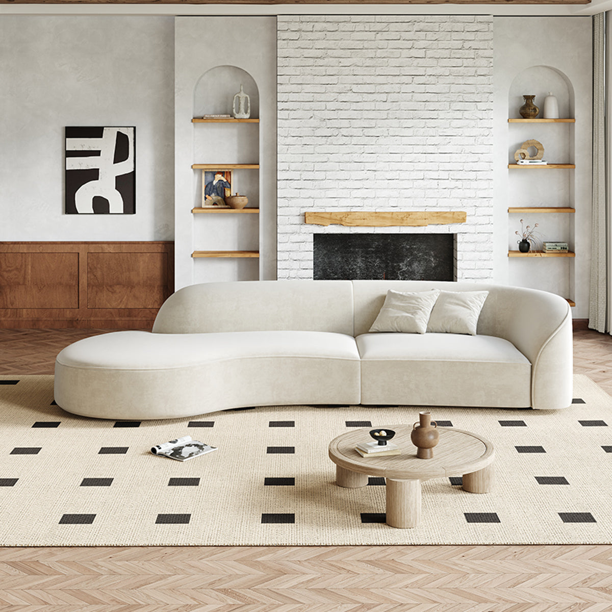 Luxury Creamy White Sofa for Living Room & Lounge（Stock Items）