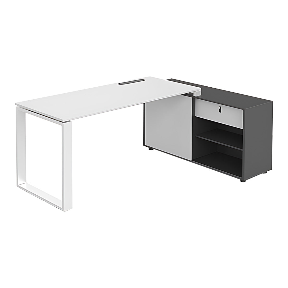 Minimalist Steel Office Desk with Cable Management