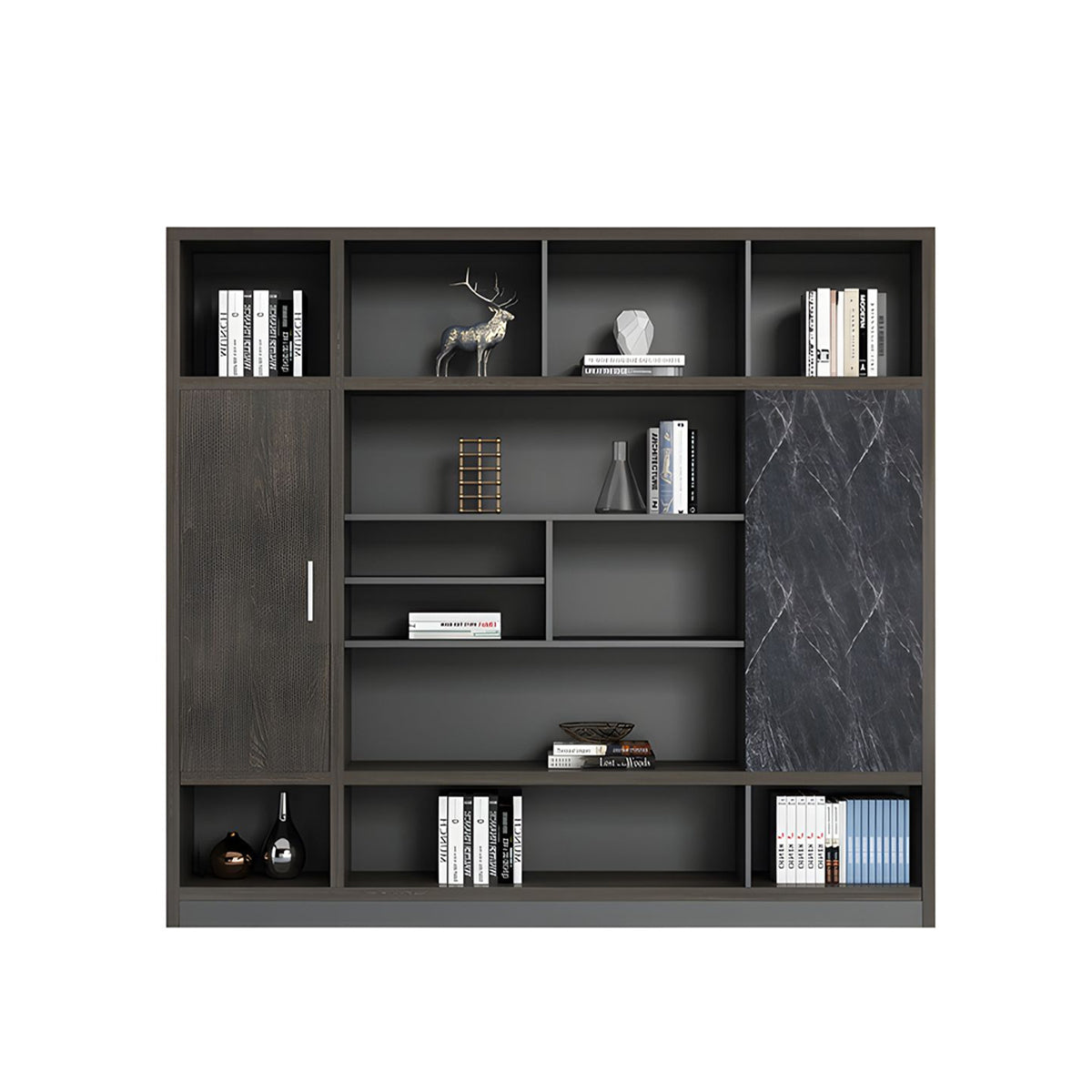 Stylish Storage Cabinet with Push-to-Open Compartments for Office