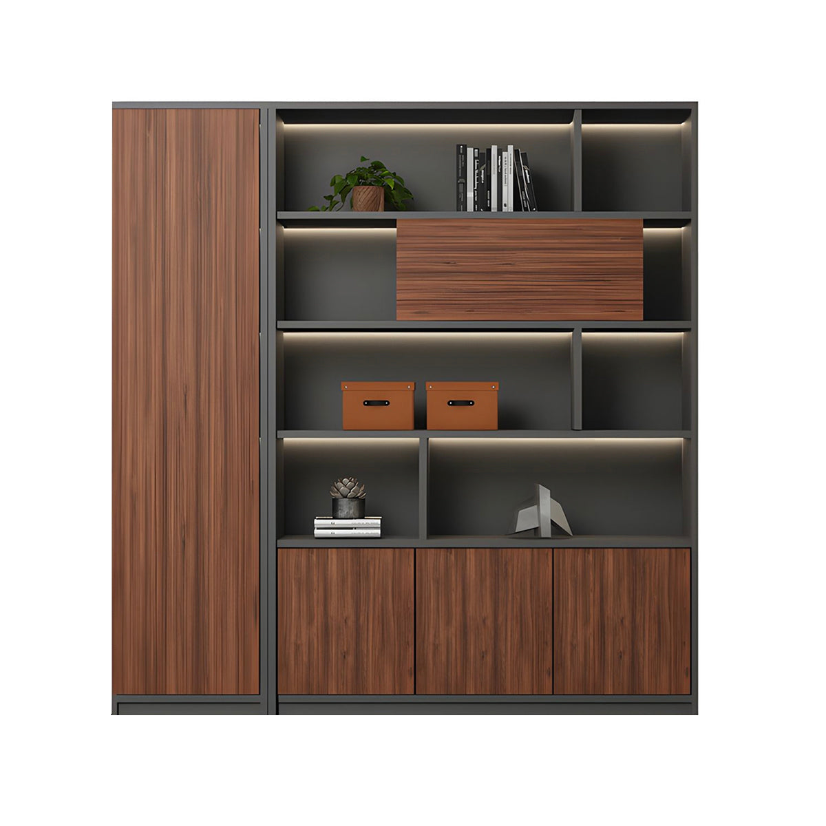 High-Capacity Storage Cabinet with Moisture-Resistant Base for Office