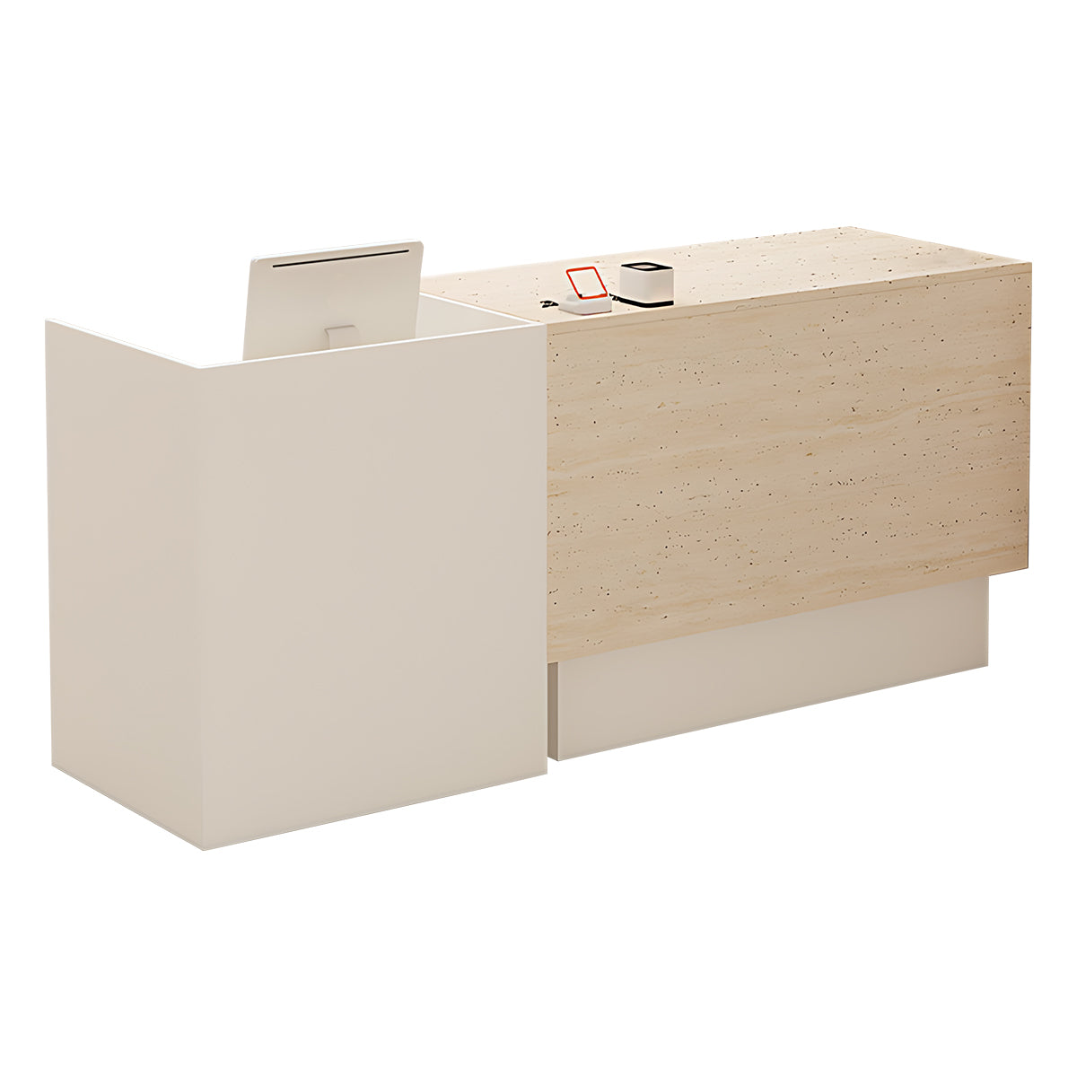 Minimalist Modern Reception Desk with Thickened Desktop and Sturdy Construction