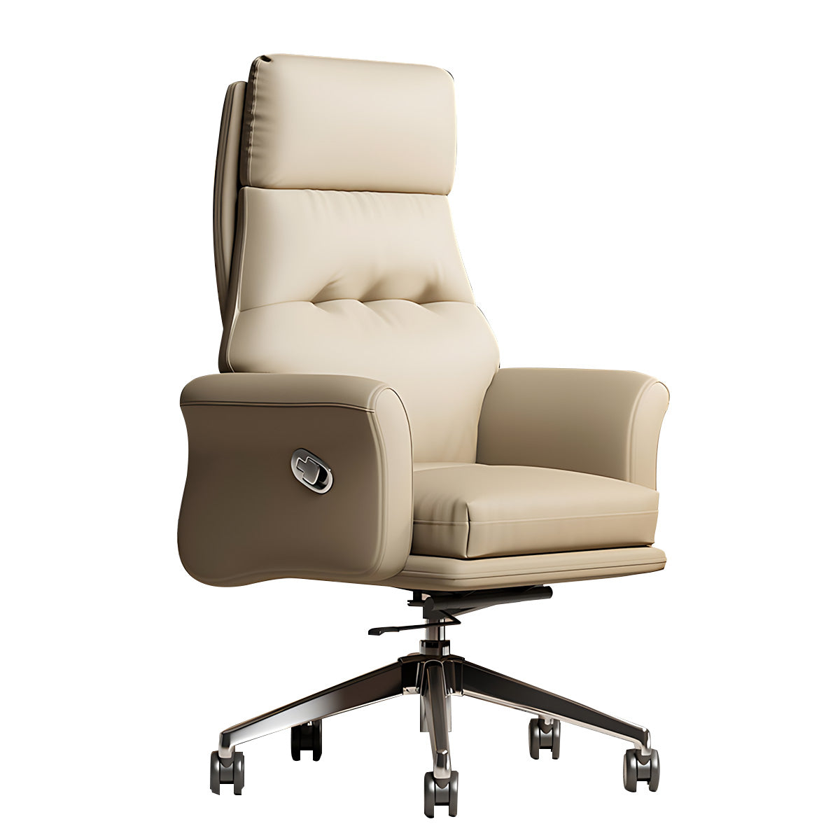 Classic and Luxurious Executive Desk with a Spacious Desktop and Functional Side Cabinet