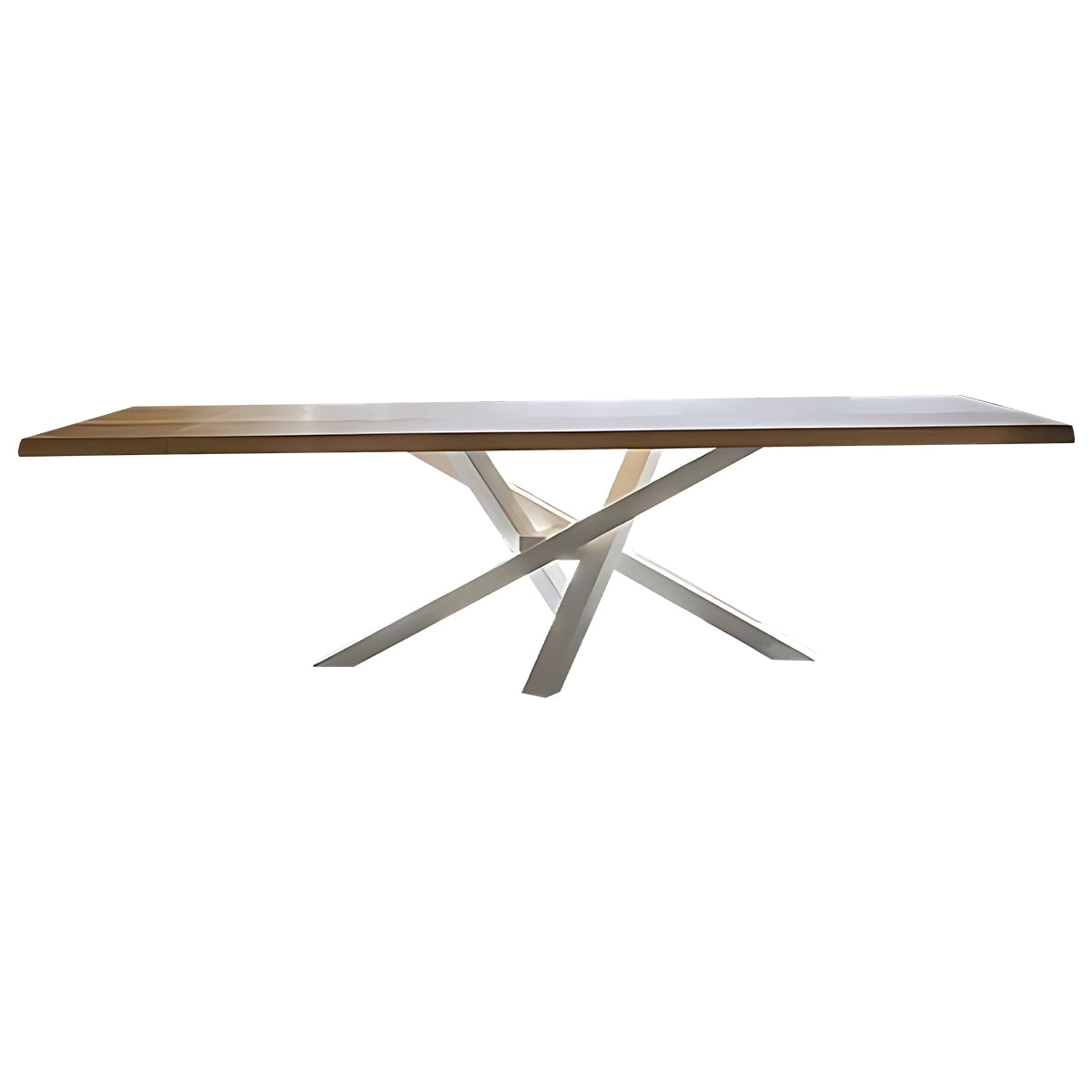 Nordic Solid Wood Conference Table with Eco-Friendly Finish Iron Legs