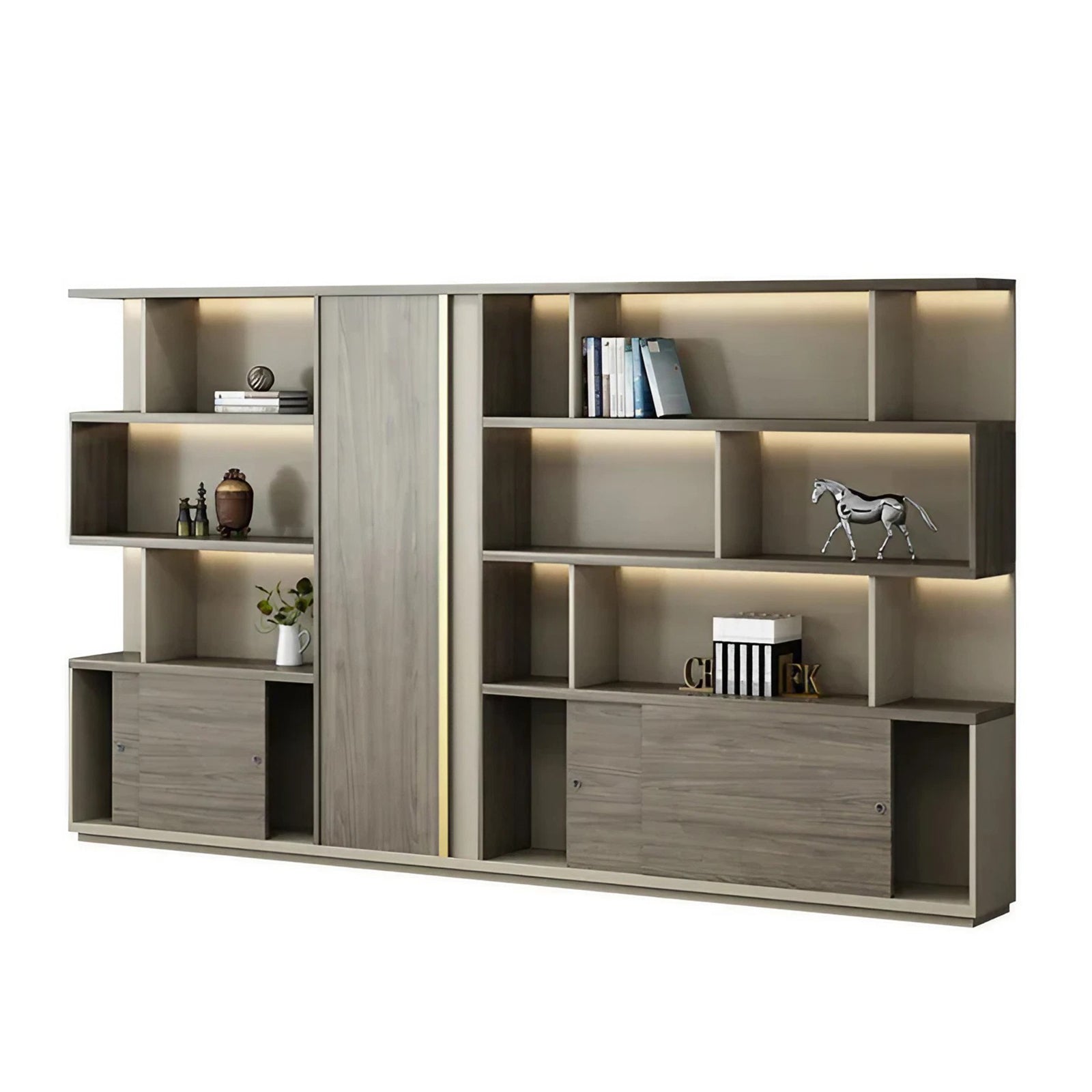 Classic and Stylish Floor-standing File Cabinet with Open Storage Compartments Design