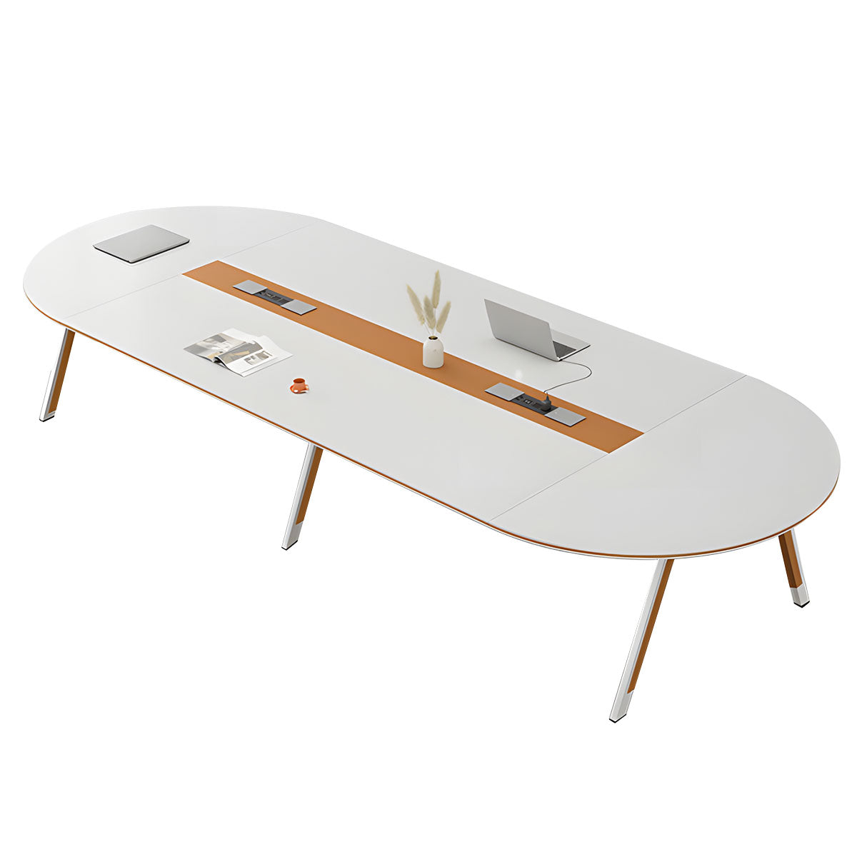 Modern Conference Table with Hidden Multi-Device Hub & Reinforced Desktop