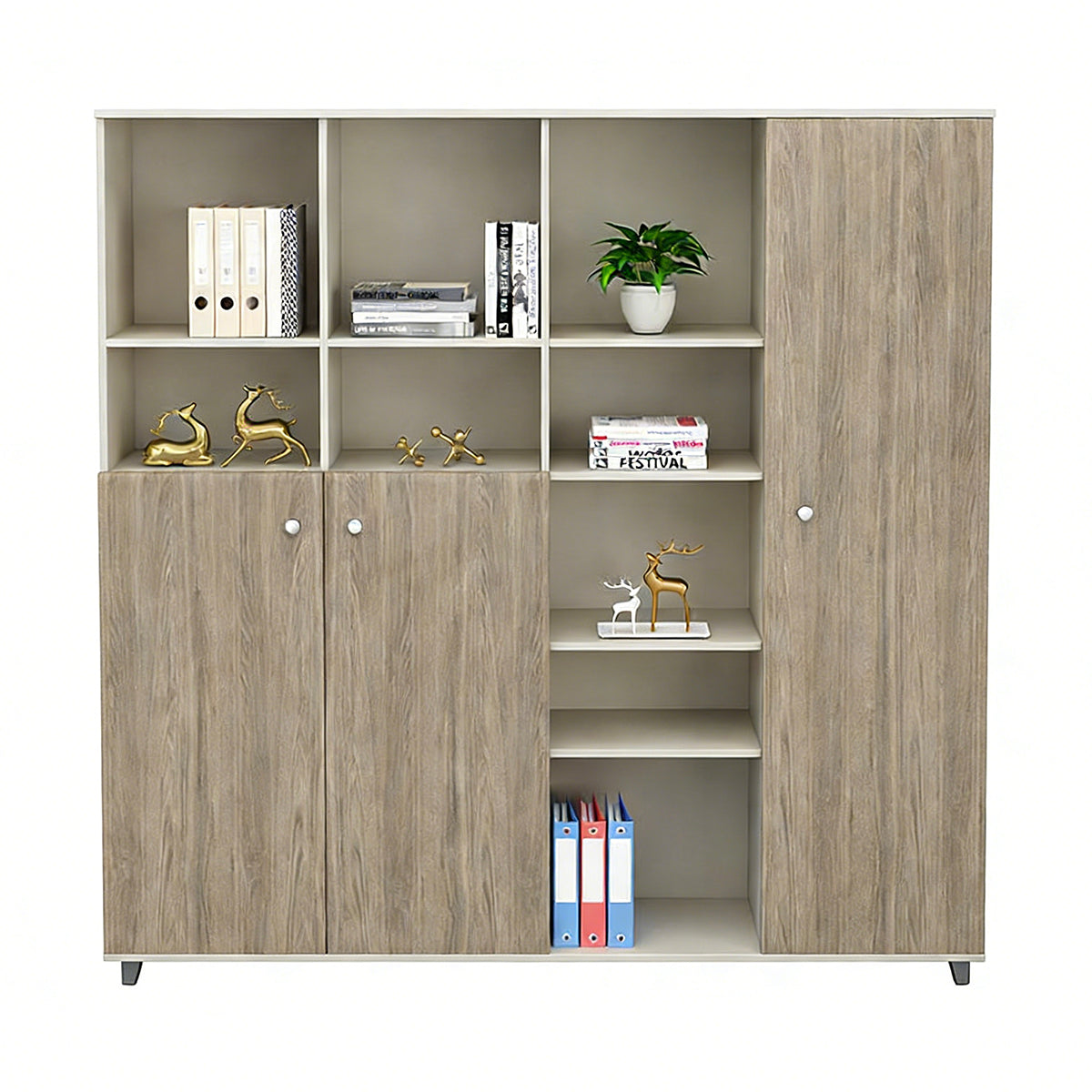 Minimalist Filing Cabinet with Raised Steel Base for Offices