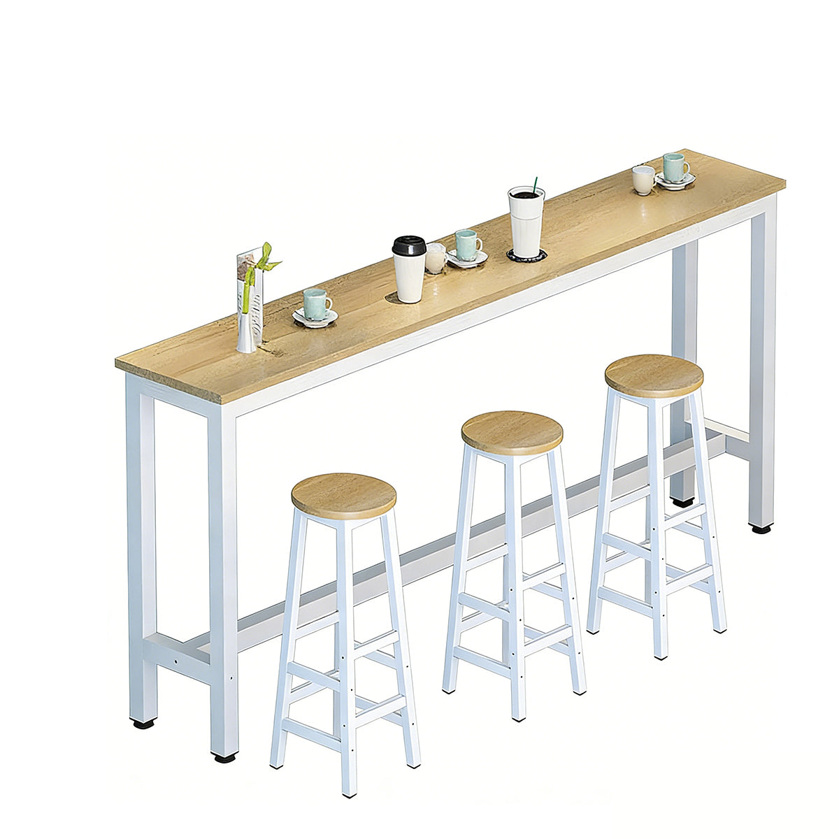 Solid Wood Bar Table Narrow Long Bar Top Table