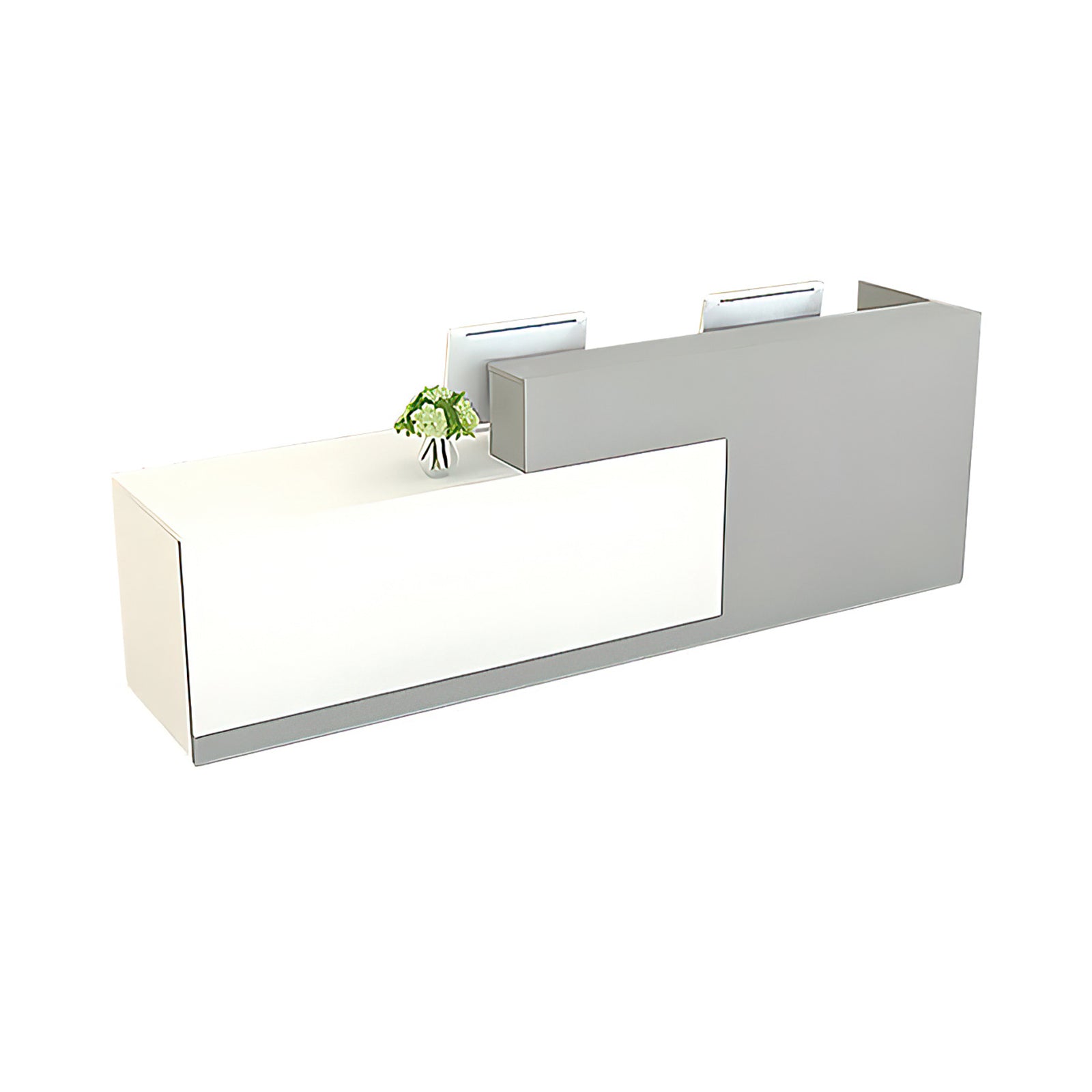 Alt Reception Modern Reception Desk 47–118 in Wide with Lockable Drawers & Marble To ...