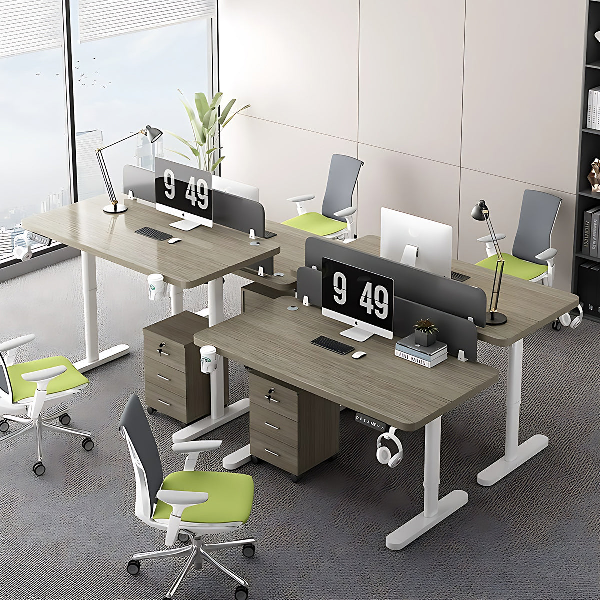 Premium Smart Height Adjustable Desk with Sturdy Steel Frame and Privacy Panel