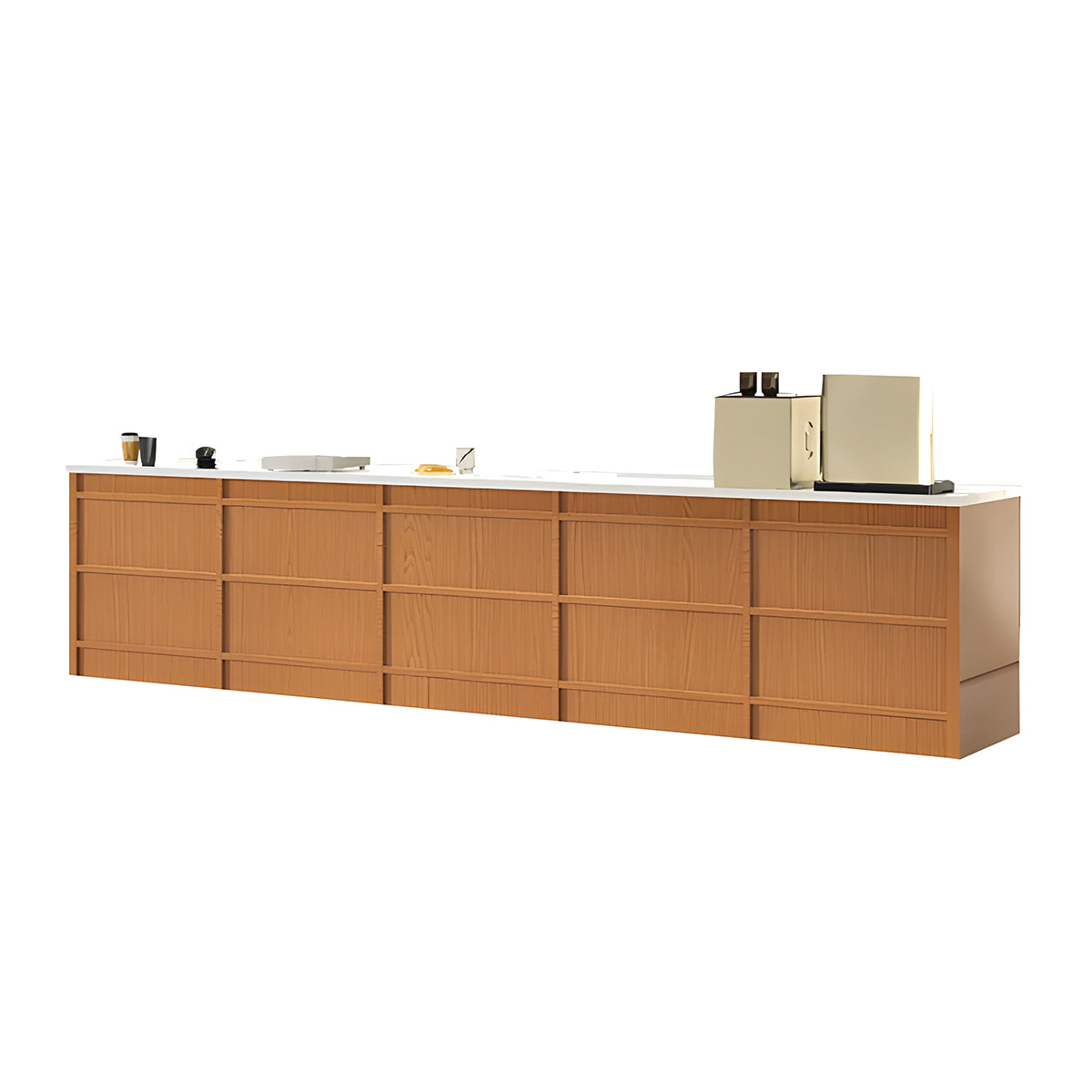 Modern Reception Desk with Multiple Storage Drawers
