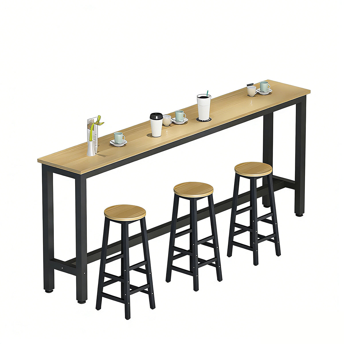 Solid Wood Bar Table Narrow Long Bar Top Table