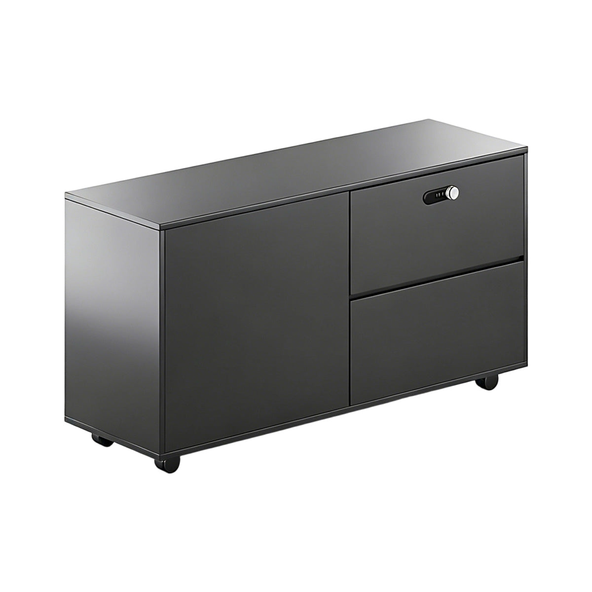 Electric Height-Adjustable Executive Desk with Wireless Charging and Fingerprint Storage