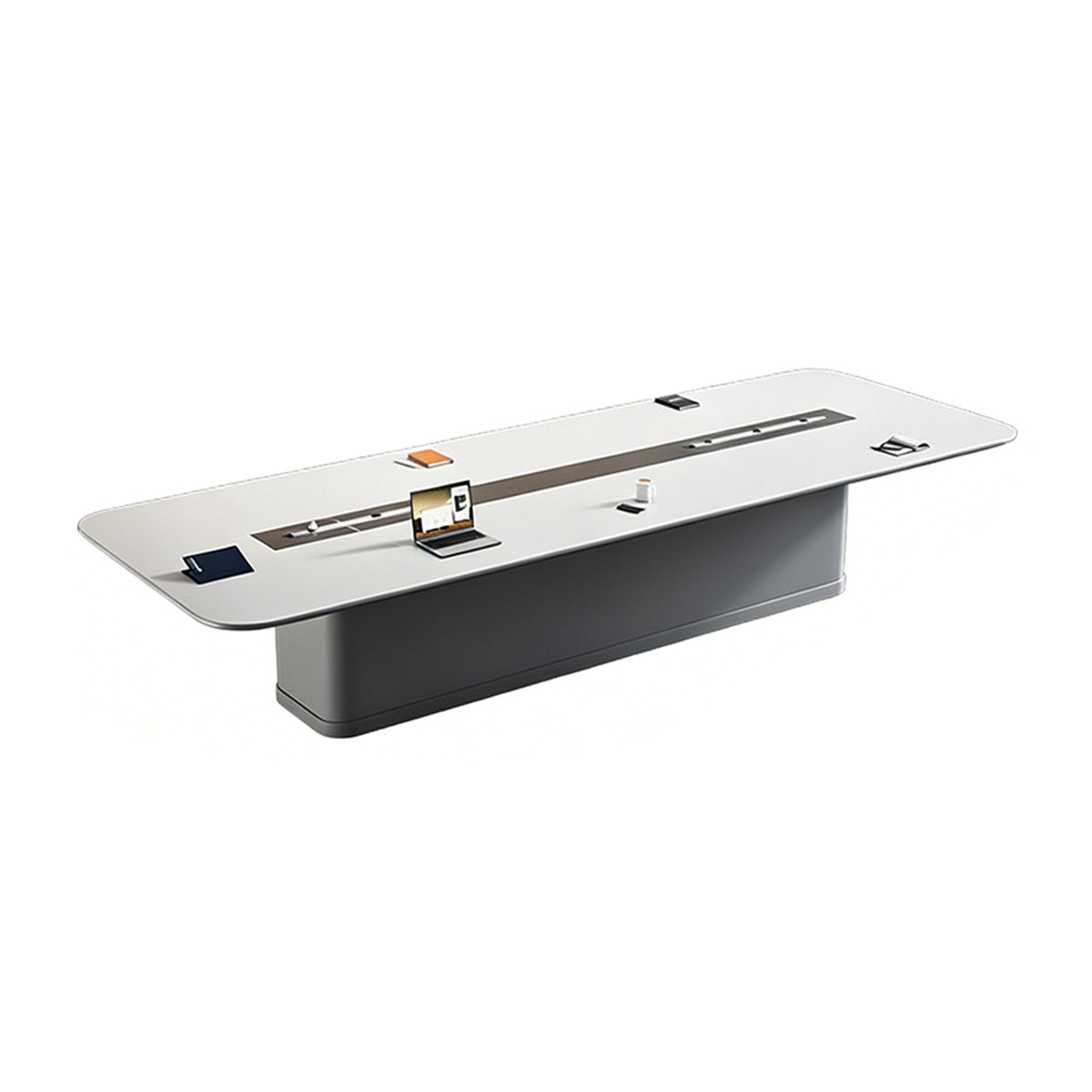 Refined Modern Conference Table with Built-In Outlets & Exquisite Design