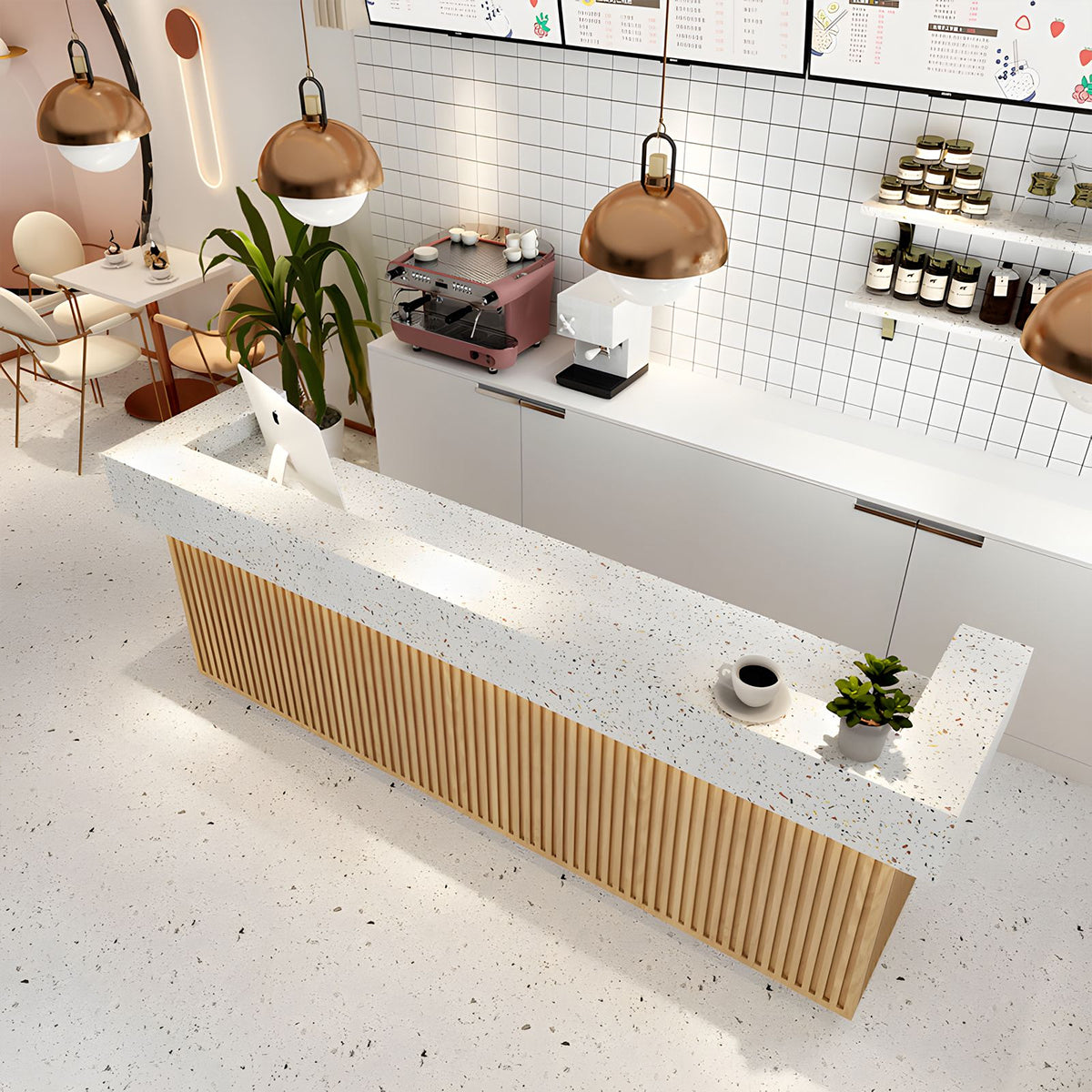 Modern Reception Desk with Ample Storage for Office & Lobby Spaces