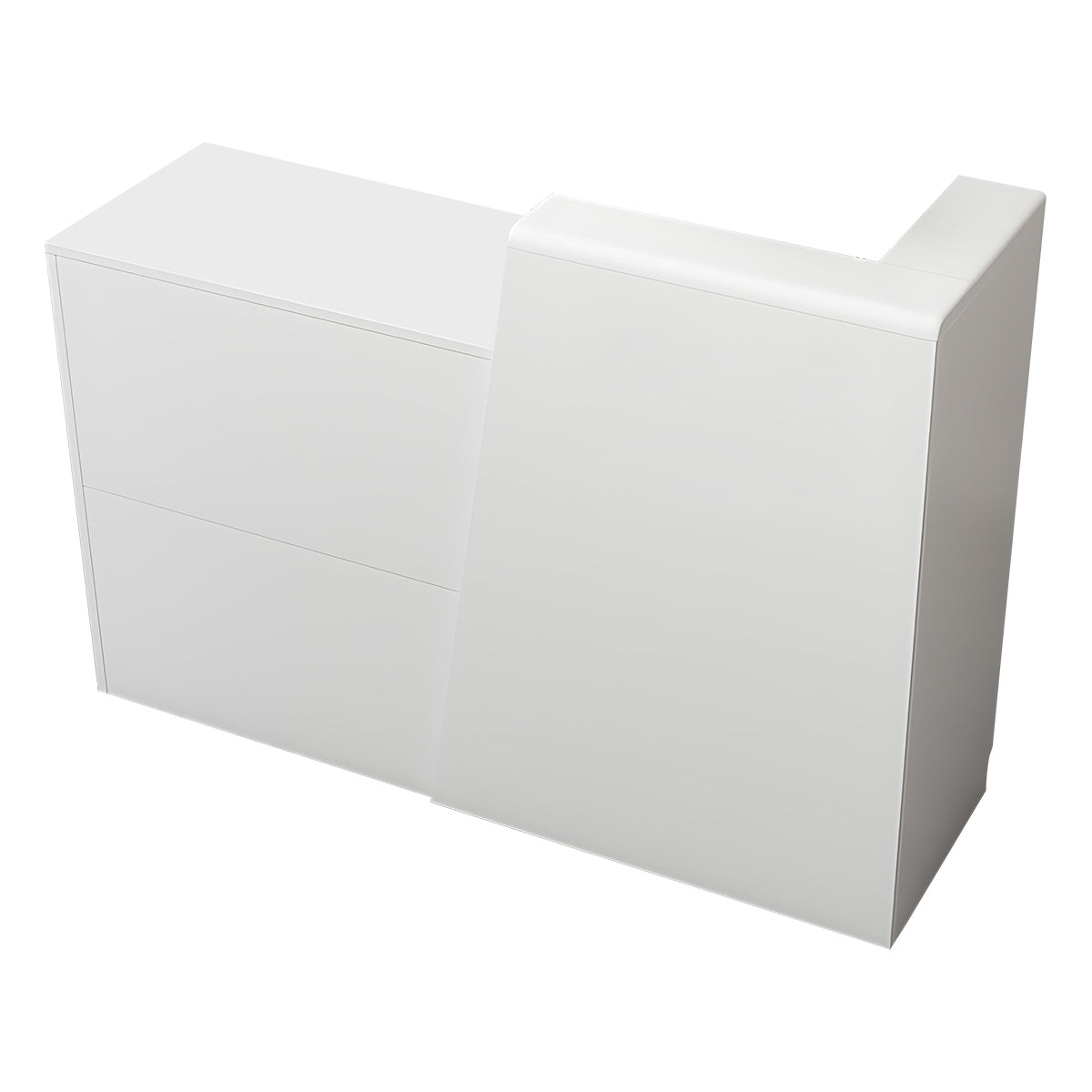 Clean and Professional Reception Desk with High-Quality Drawers and Storage Compartments