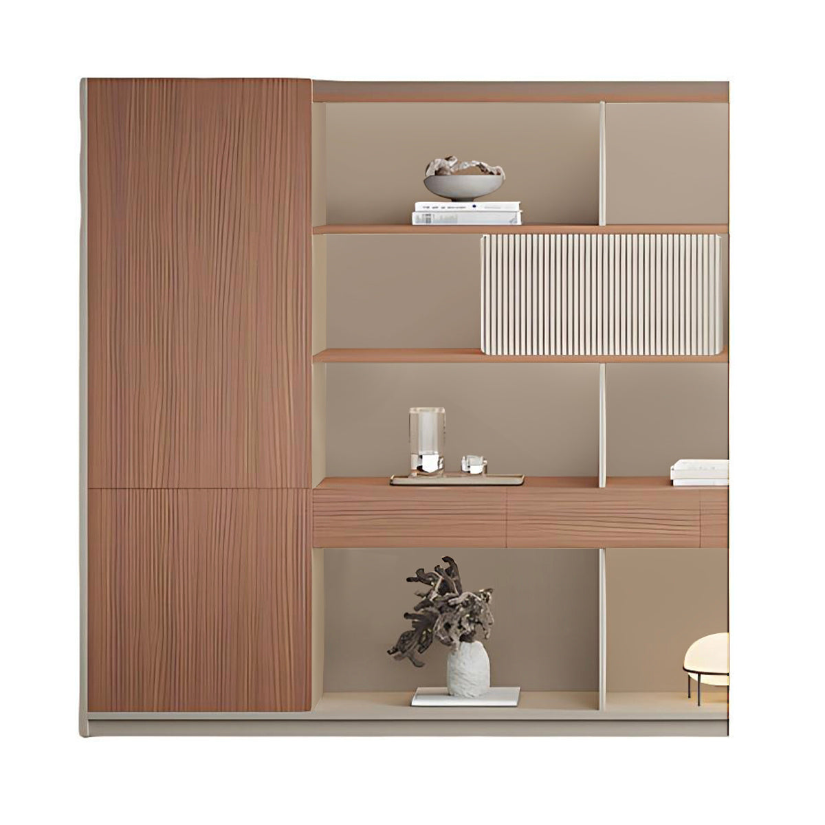 Minimalist Storage Cabinet with Open & Closed Compartments