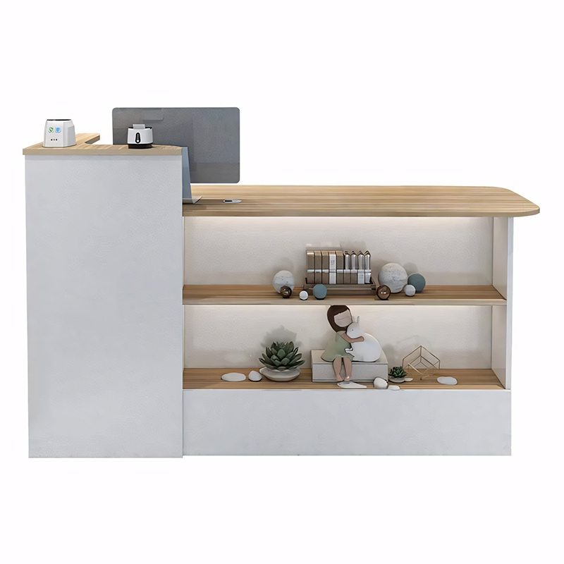 Modern  Reception Desk Retail Counter with Display Shelf（East Coast）