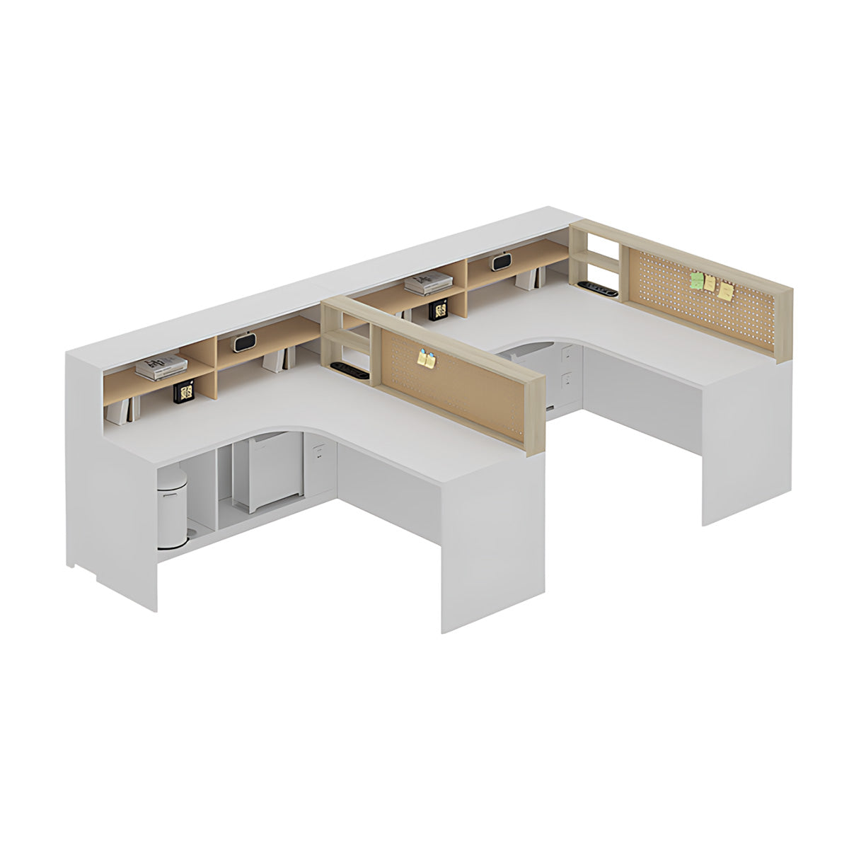 Modern Minimalist Office Desk with Built-In Outlets, Generous Storage, and Cable Management