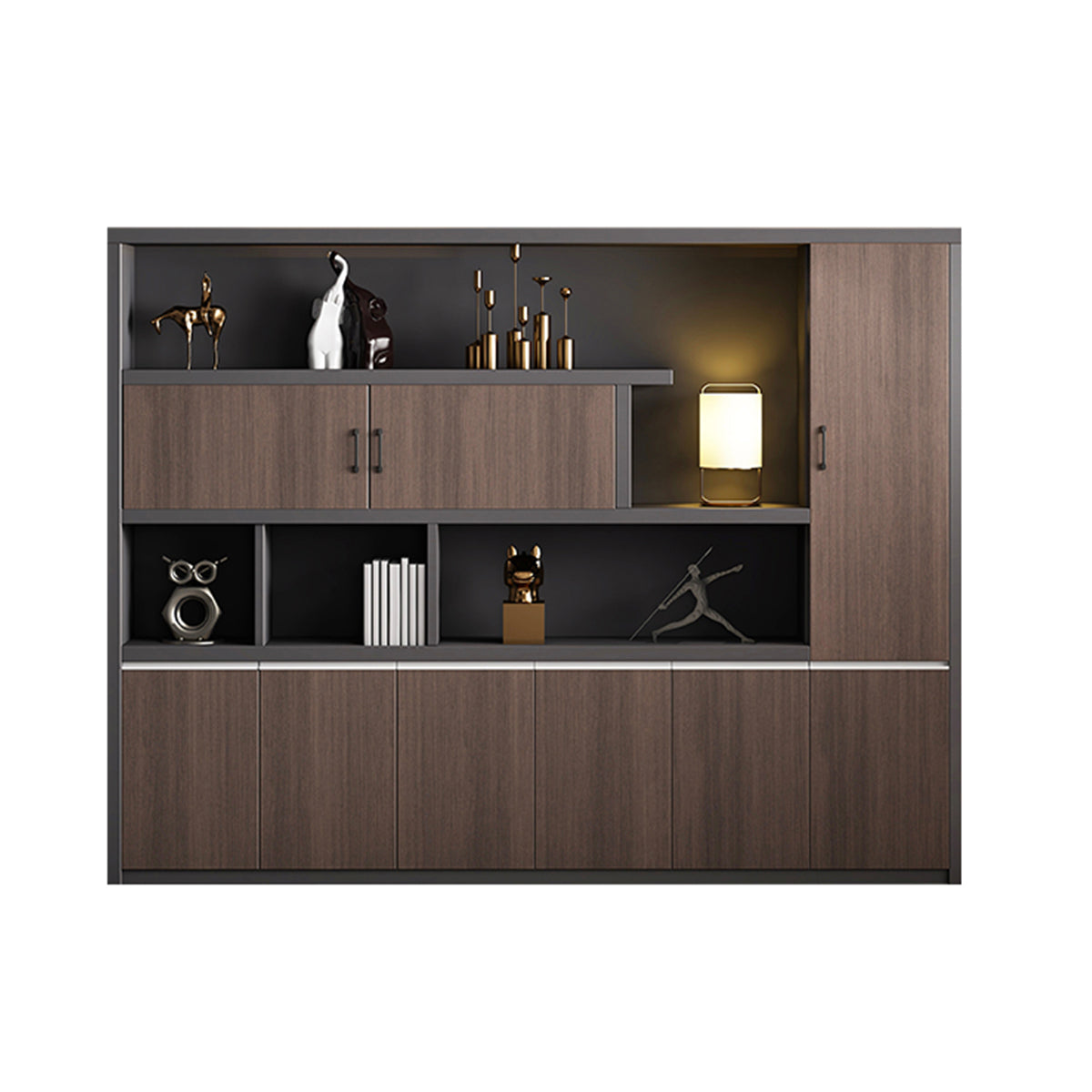 Modern Multi-Functional Storage Cabinet with Doors and Shelves