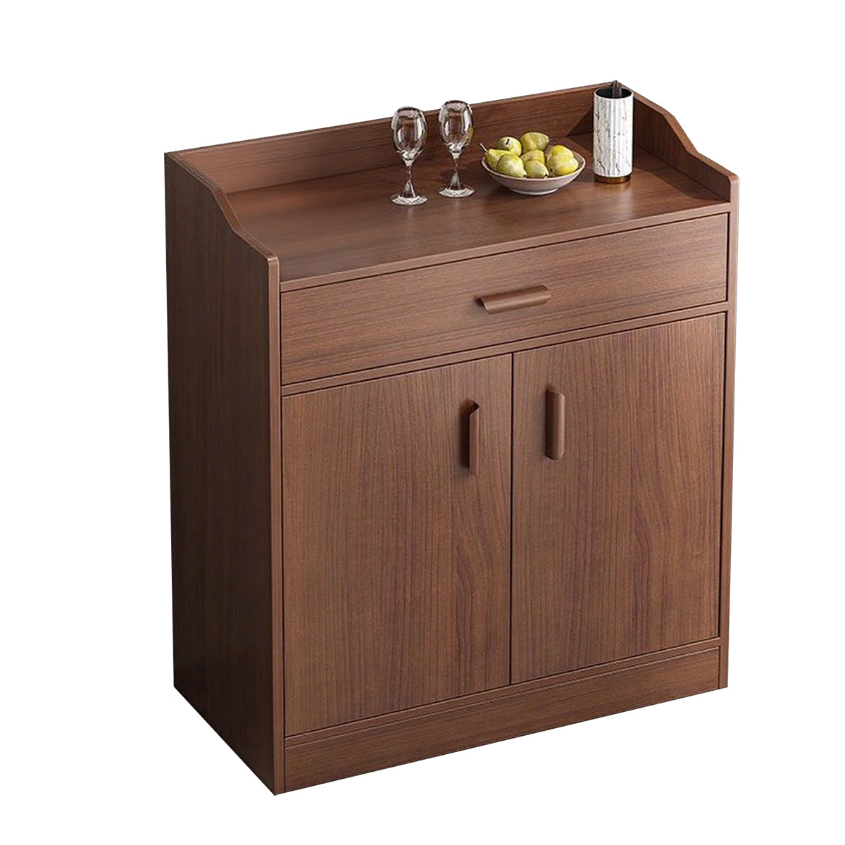 Modern Minimalist Storage Cabinet with Elevated Base and Elegant Handles