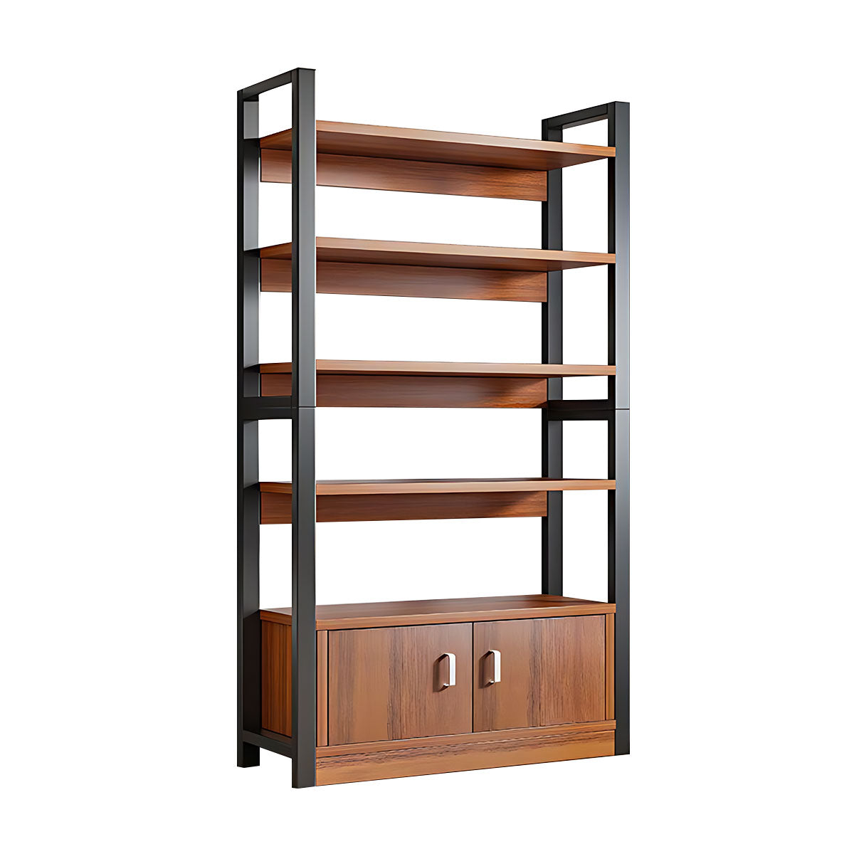 Modern Bookshelf with Thick Wood Shelves, Durable Open Storage