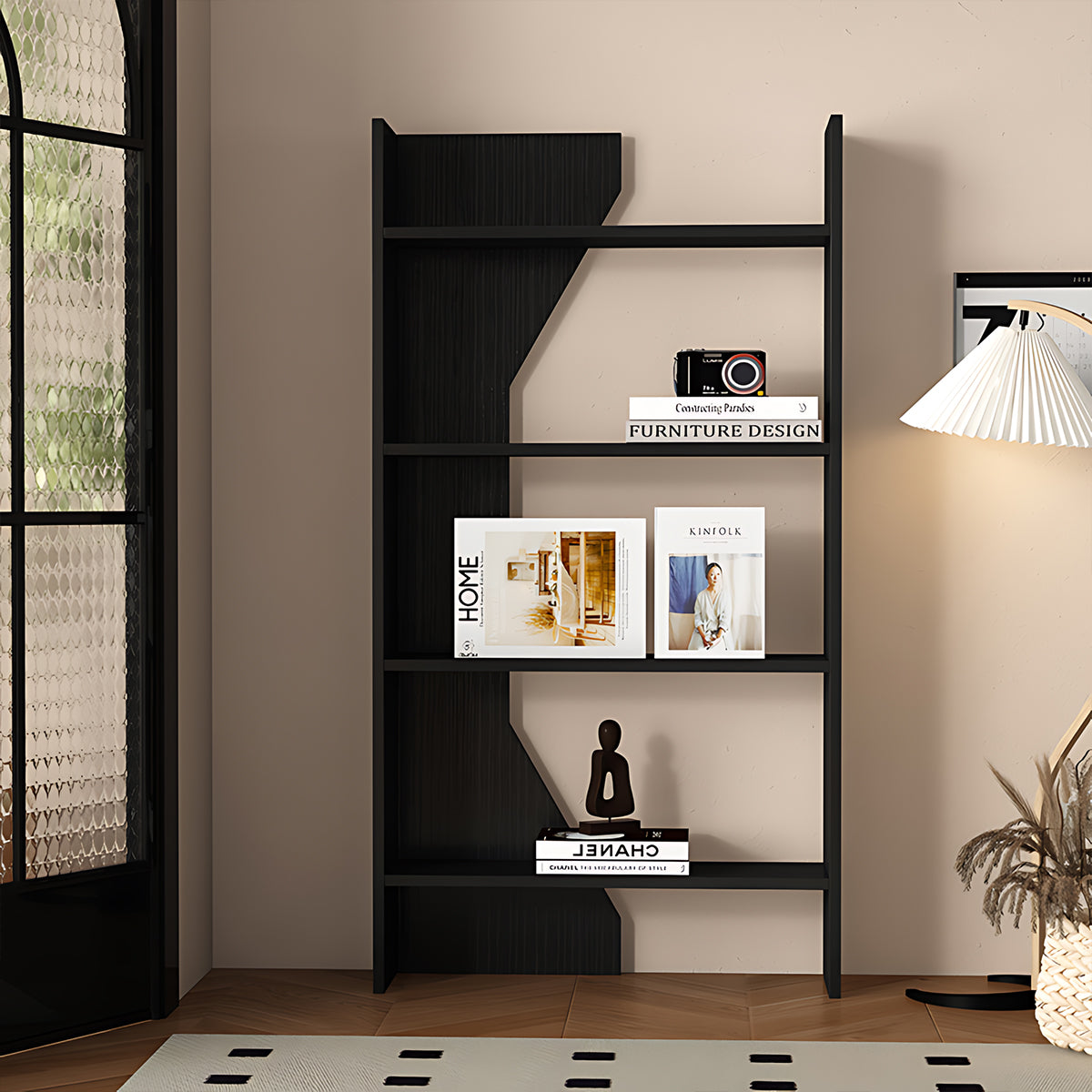 Solid Wood Bookshelf Multi-Layer Vertical Storage Eco-Friendly Durable