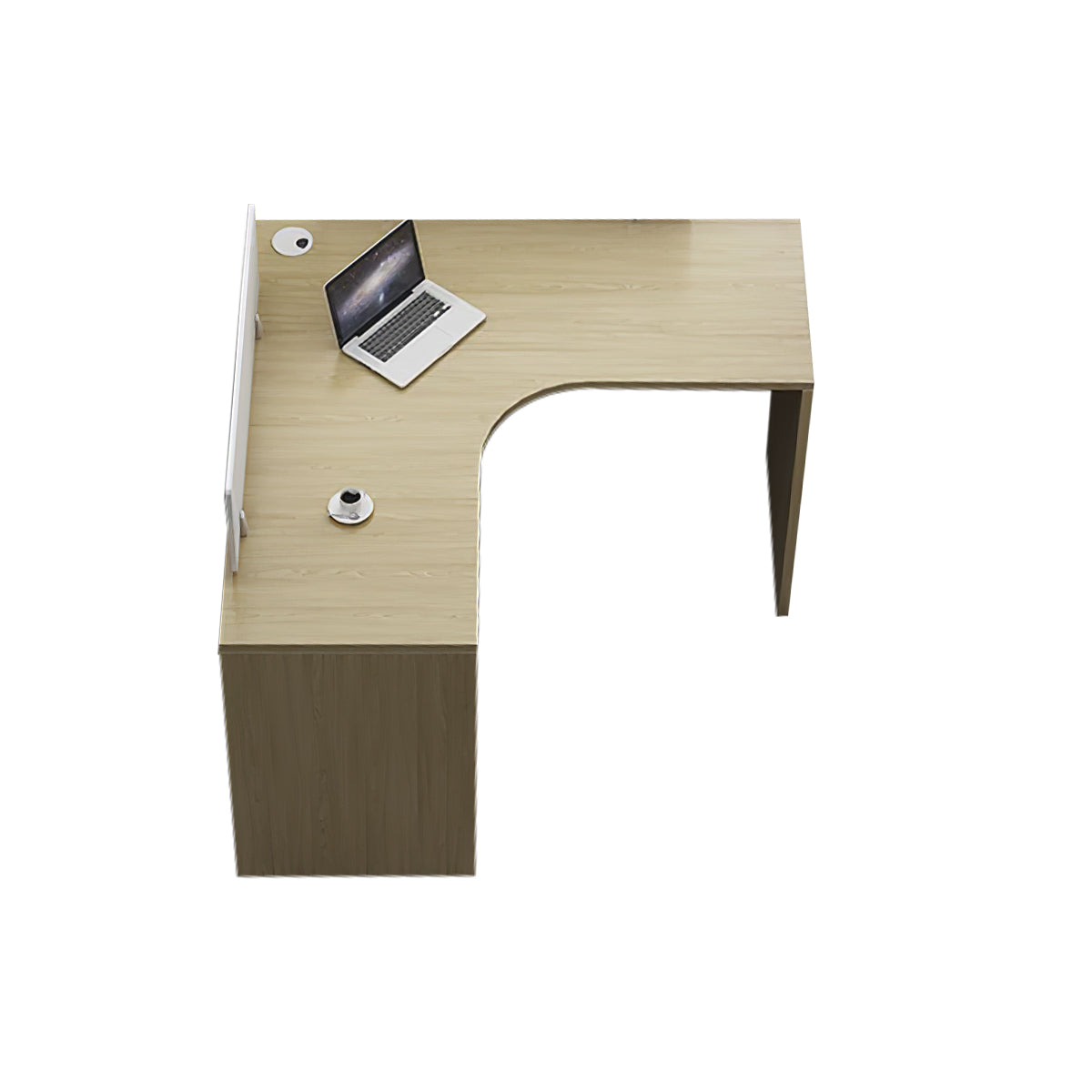 Modern Corner Shaped Employee Office Desk with Partition Panel
